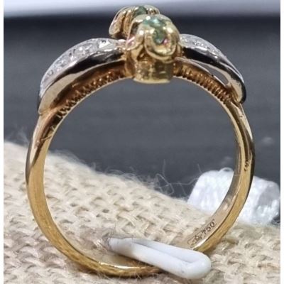 Pierścionek ze szmaragdami i brylantami pr750 3,84g + certyf