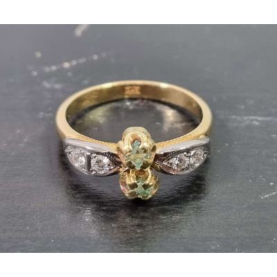 Pierścionek ze szmaragdami i brylantami pr750 3,84g + certyf