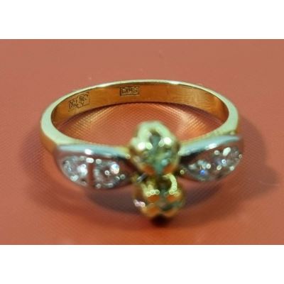 Pierścionek ze szmaragdami i brylantami pr750 3,84g + certyf