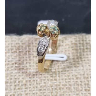 Pierścionek ze szmaragdami i brylantami pr750 3,84g + certyf