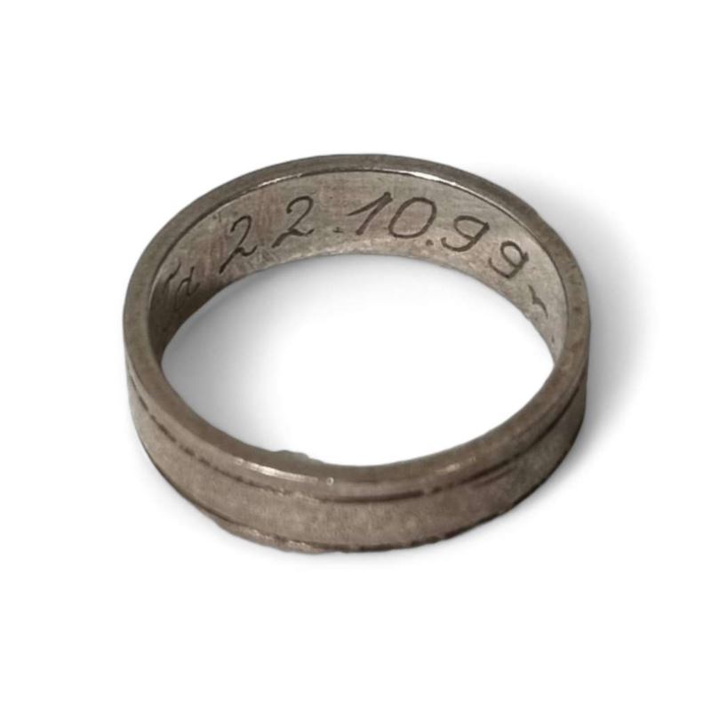 Obrączka z grawerem dwie linie r.14 3,19g 925