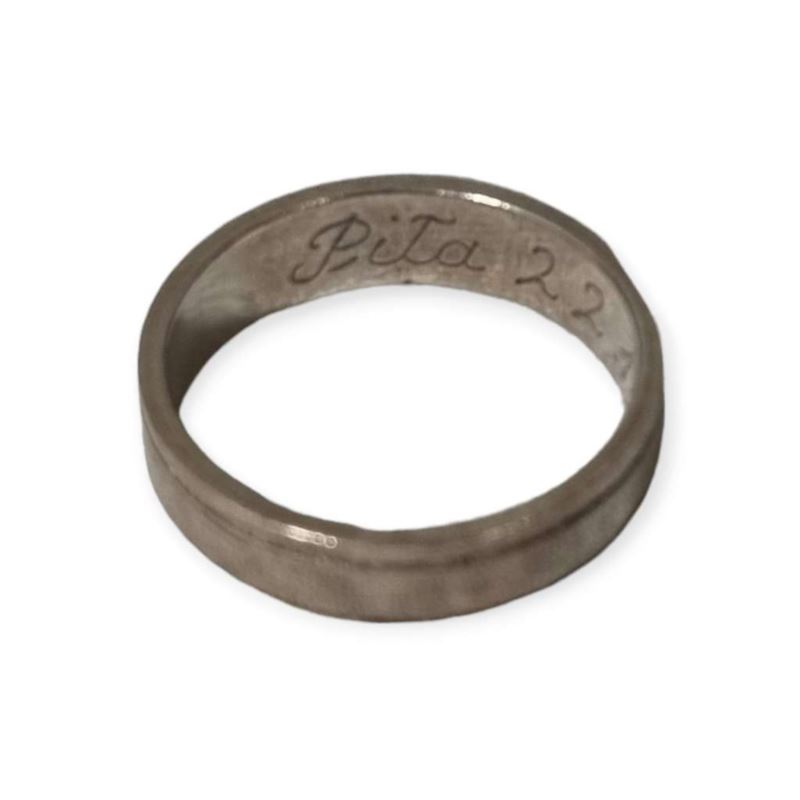 Obrączka z grawerem dwie linie r.14 3,19g 925