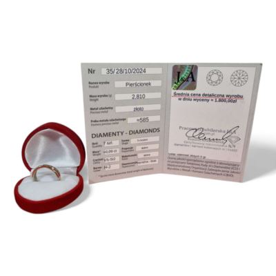 Pierścionek z białego złota brylanty 2.82g pr.585 r.14 wyc: 1800