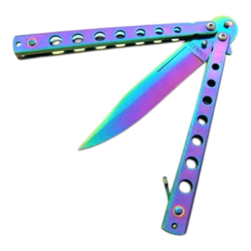 Nóż Motylek Rainbow N-495B