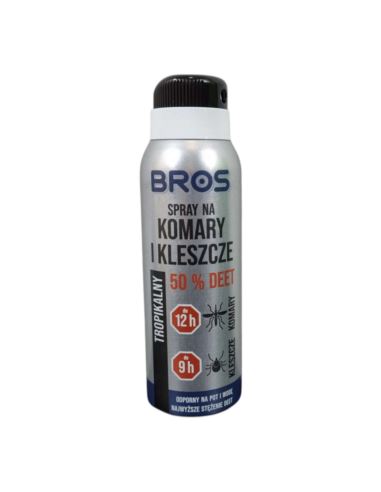 Bros Mocny Spray na Komary i Kleszcze 50% Deet 90ml
