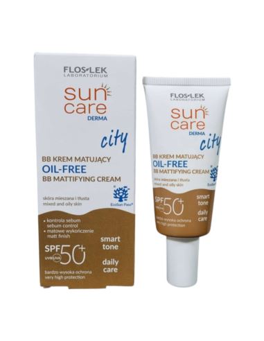 Flos-Lek Sun Care Derma Krem Matujący Oil Free SPF50 Wodoodporny Skóra Mieszana i Tłusta
