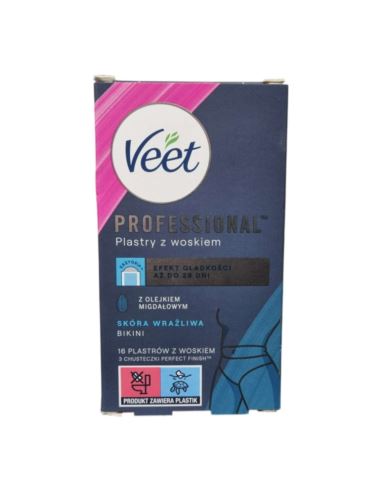Plastry Veet  Proffesional Depilacja Bikini 16szt Jędrna Nawilżona Skóra