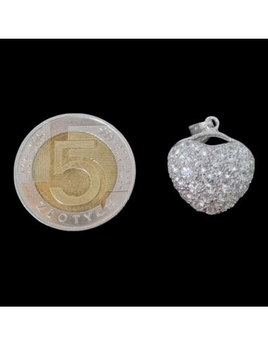 Zawieszka Serce Białe Złoto p585 5,16g