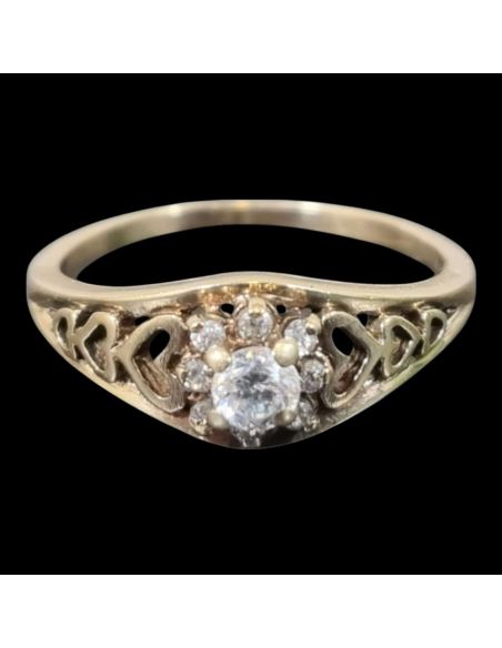 Pierścionek Serduszka Kamienie p585 3,32g r19