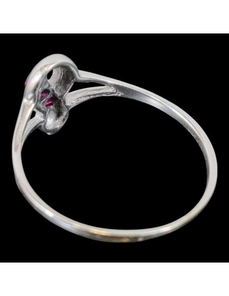 Pierścionek Białe Złoto Rubiny p750 1,33g r15