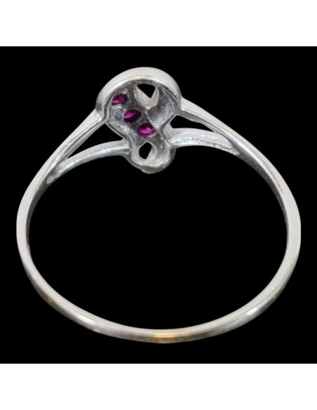 Pierścionek Białe Złoto Rubiny p750 1,33g r15
