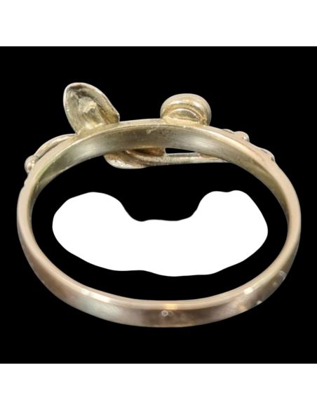 Pierścionek Liść Białe Oczko 1,50g 585 r.13