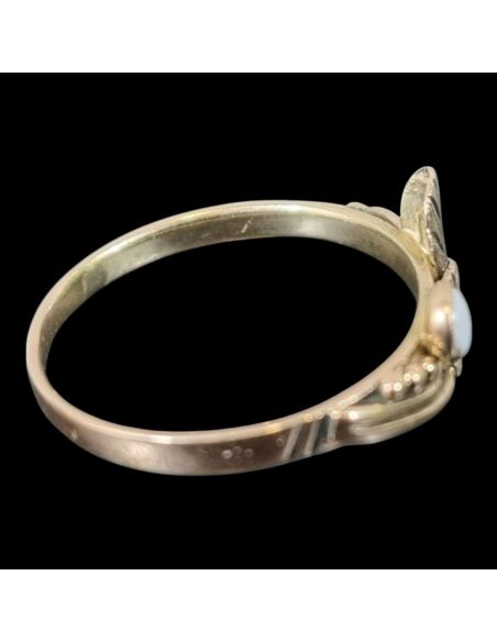 Pierścionek Liść Białe Oczko 1,50g 585 r.13