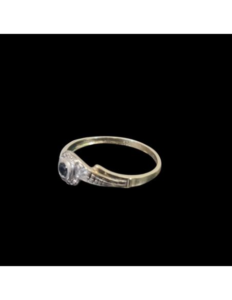 Złoty Pierścionek z Czarnym Oczkiem 1,46g pr585  r.16