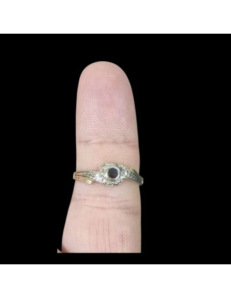 Złoty Pierścionek z Czarnym Oczkiem 1,46g pr585  r.16