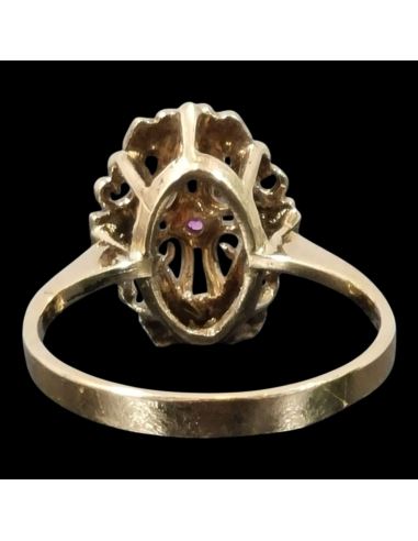 Pierścionek Drobne Czerwone Oczko 3,41g 750 r.17