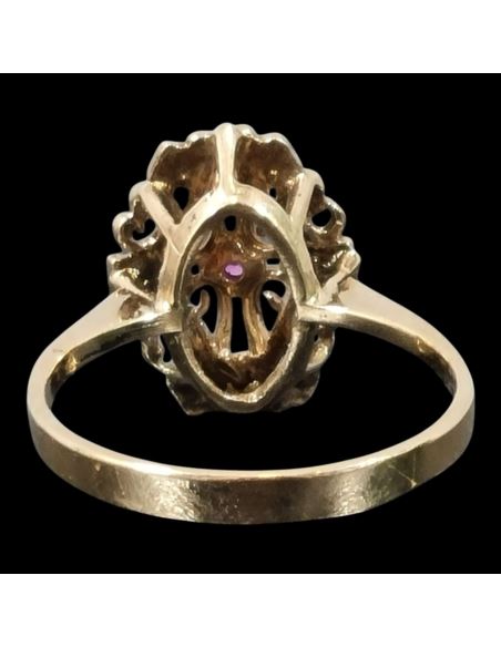 Pierścionek Drobne Czerwone Oczko 3,41g 750 r.17