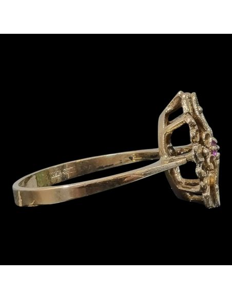 Pierścionek Drobne Czerwone Oczko 3,41g 750 r.17