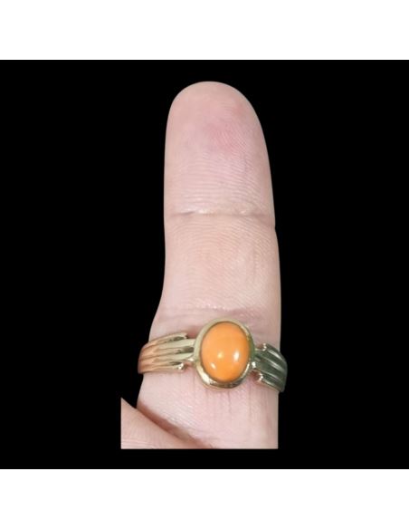 Pierścionek z Ceglanym Oczkiem 3,97g 585 r23