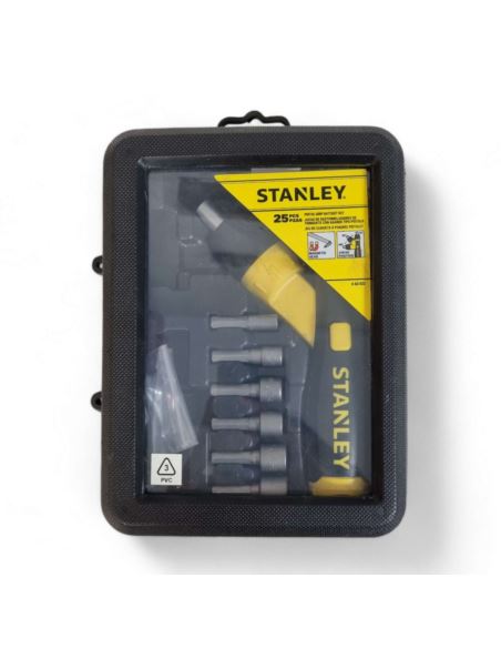 Wkrętak z grzechotką łamany + Bity Stanley