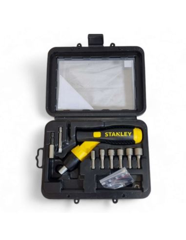 Wkrętak z grzechotką łamany + Bity Stanley