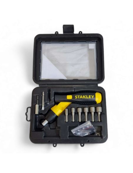 Wkrętak z grzechotką łamany + Bity Stanley