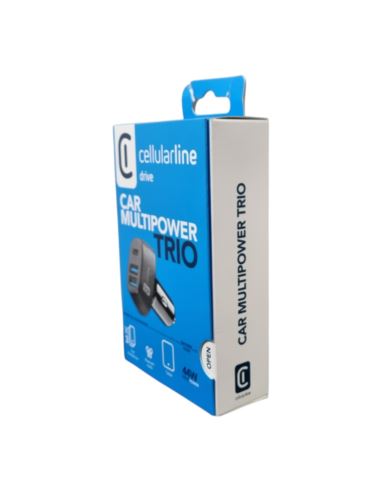ŁADOWARKA SAMOCHODOWA CELLULARLINE 3 PORTY USB-A 18W USB-C 20W