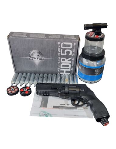 Rewolwer Umarex HDR500 T4E Ram CO2 Komplet(Pudełko,Kule,Naboje,Laser,3x magazynek)