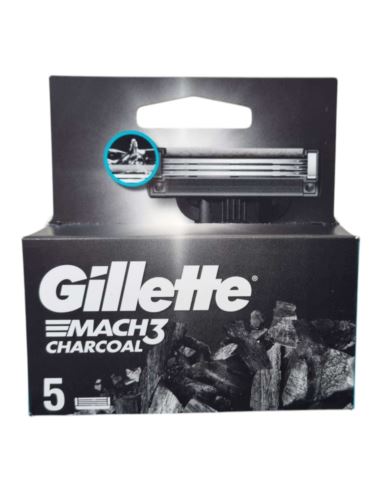 Gillette Mach3 Charcoal Wkłady do maszynki 5 szt.