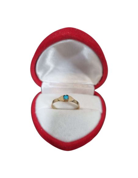 Pierścionek z Drobnym Turkusem 1,41g pr.585 r.11