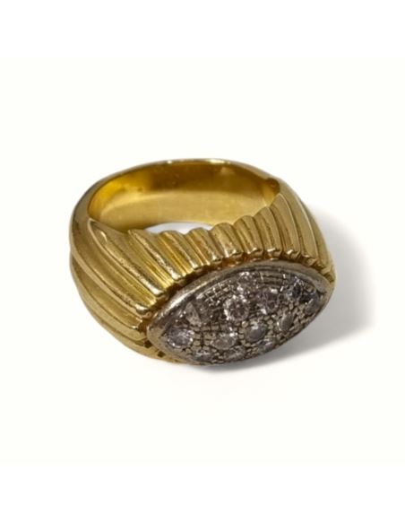 Sygnet wysadzany kamieniami 13,92g pr.750 r.13