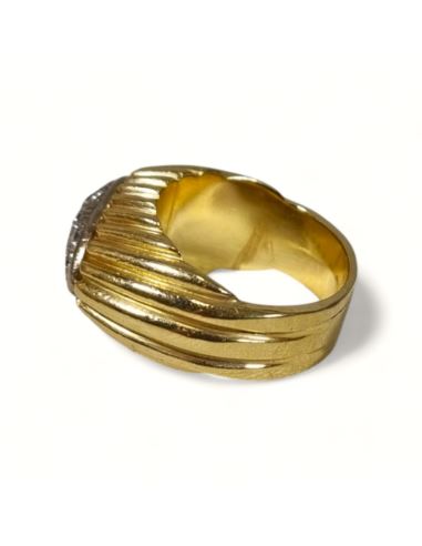 Sygnet wysadzany kamieniami 13,92g pr.750 r.13