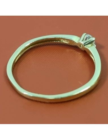 Pierścionek z brylantem 585 0,08 ct1,1g + certyfik(1100zł)