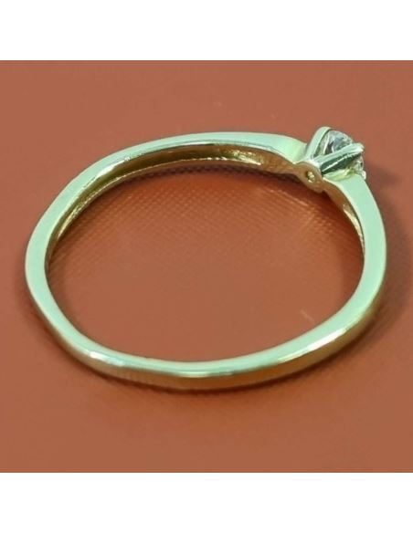 Pierścionek z brylantem 585 0,08 ct1,1g + certyfik(1100zł)