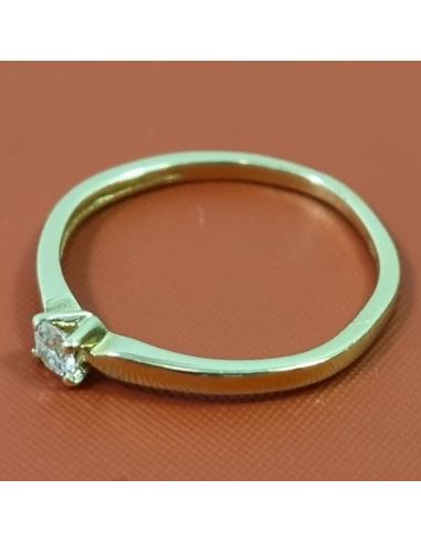 Pierścionek z brylantem 585 0,08 ct1,1g + certyfik(1100zł)