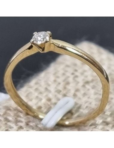 Pierścionek z brylantem 585 0,08 ct1,1g + certyfik(1100zł)