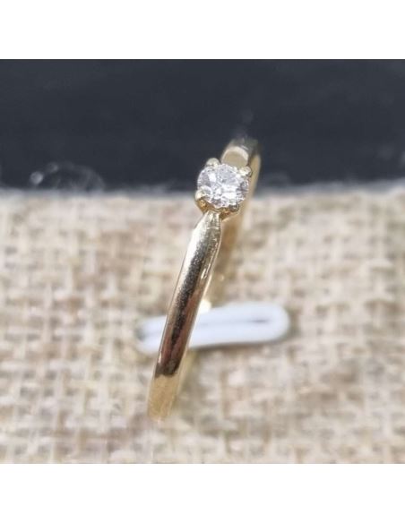 Pierścionek z brylantem 585 0,08 ct1,1g + certyfik(1100zł)