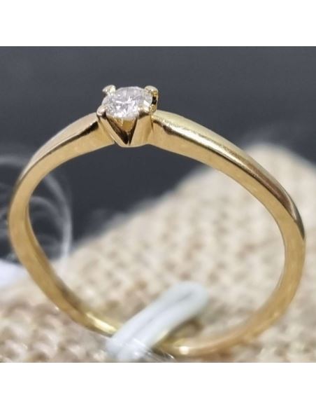 Pierścionek z brylantem 585 0,08 ct1,1g + certyfik(1100zł)