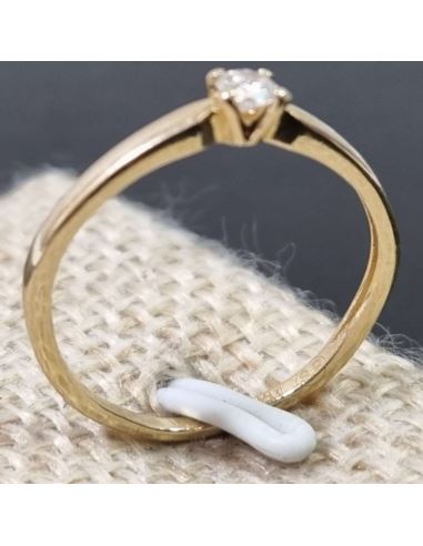 Pierścionek z brylantem 585 0,08 ct1,1g + certyfik(1100zł)