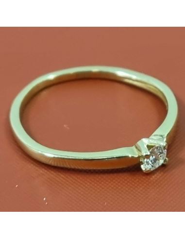 Pierścionek z brylantem 585 0,08 ct1,1g + certyfik(1100zł)