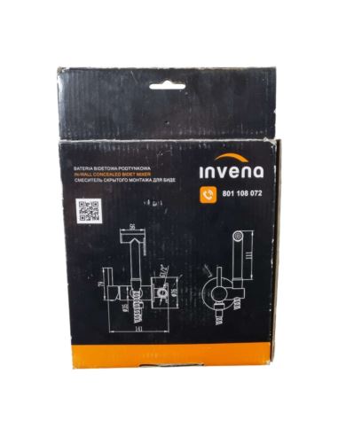 Bateria Bidetowa Podtynkowa Invena Glamour Czarny