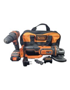 Wkrętarka Black Decker 18V BCD700S+Szlifierka BCG720 1Aku Ładowarka
