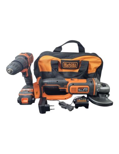 Wkrętarka Black Decker 18V BCD700S+Szlifierka BCG720 1Aku Ładowarka