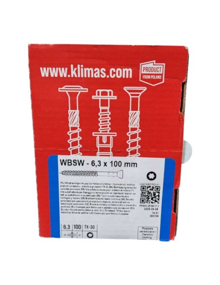 WKRĘTY DO MOCOWANIA IZOLACJI DACHÓW PŁASKICH DO BETONU I DREWNA 6,3X100MM