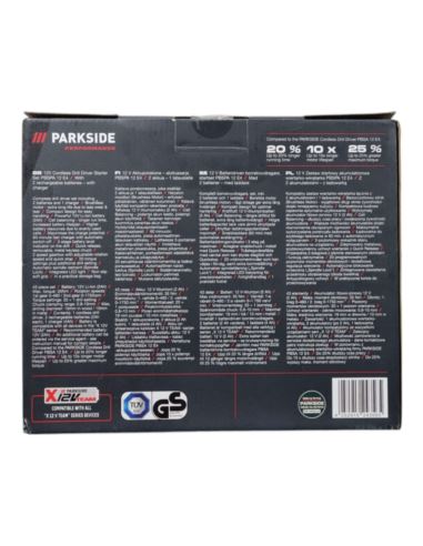 Wiertarko Wkrętarka Parkside 12V Starter Set 43 Pieces Set