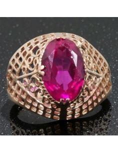 Złoty pierścionek z czerwonym kamieniem 3,87g pr.585 r.18