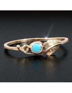 Pierścionek Liść z niebieskim oczkiem 0,97g pr.585 r.14