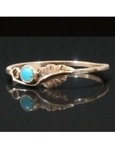 Pierścionek Liść z niebieskim oczkiem 0,97g pr.585 r.14 2