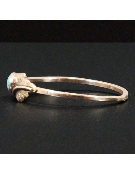 Pierścionek Liść z niebieskim oczkiem 0,97g pr.585 r.14