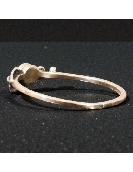 Pierścionek Liść z niebieskim oczkiem 0,97g pr.585 r.14